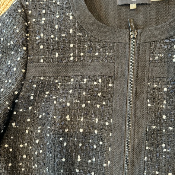 Karl Lagerfeld tweed zip-up blazer - black buttons. Chic  & classic - sz 12 - Picture 11 of 14